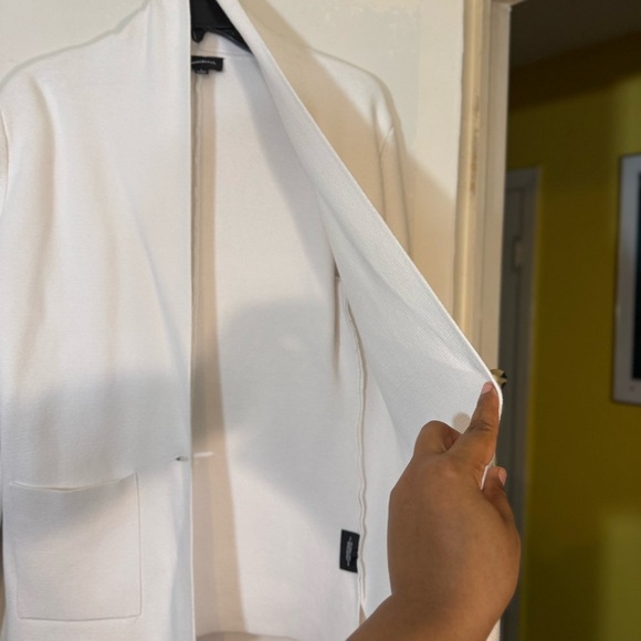 SUMMERSALT The Ribbed Sweater Blazer in White Sand | Size Small - Picture 7 of 16